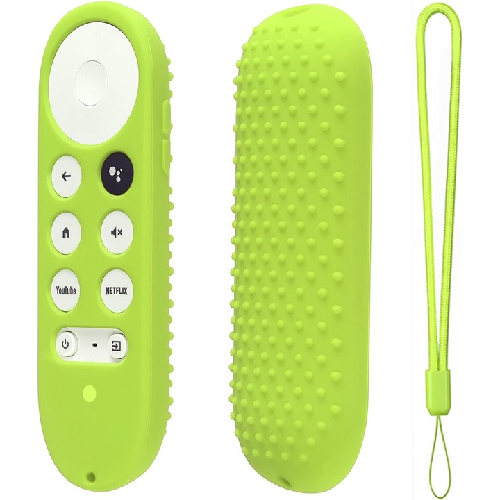 Калъф Chromecast с Google TV 2020 Voice Protection Cover за гласово дистанционно управление Chromecast 2020, силикон, Fluorescent Green
