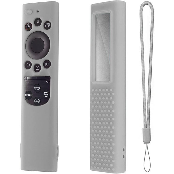 Силиконов калъф за Samsung Smart TV Remote Control 2022 Силиконов калъф за Samsung TM2280E, BN59-01391, BN59-01386 Дистанционно управление против приплъзване (сив)