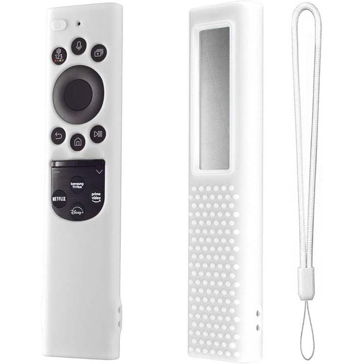 Калъф за Samsung Smart TV Remote Control 2022 Силиконов калъф за Samsung TM2280E, BN59-01391, BN59-01386 Дистанционно управление против приплъзване (бяло)