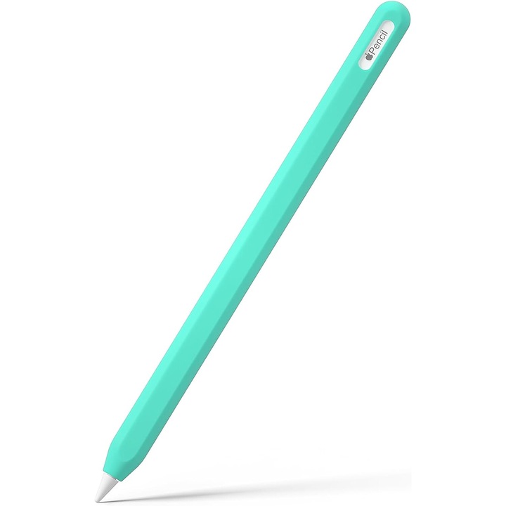 Carcasa pentru creion silicon compatibila cu Apple Pencil a doua generatie Apple Pencil Pro Carcasa de silicon pentru iPad Pencil 2 Capac de protectie pentru accesorii Apple Pen (verde menta)