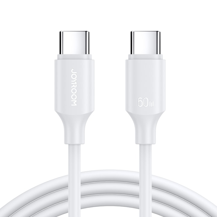 C típusú USB-C-típusú kábel, szupergyors töltés, 60 W PD, Android Auto, Joyroom S-CC060A9 CC, 1 m, fehér