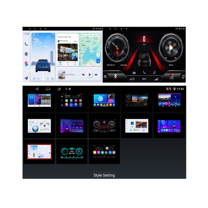 Pachet Navigatie SKODA OCTAVIA 2 - 2005-2012, Ecran de 10.1 inch, 8Core, 6G RAM, 128G ROM memorie interna, QLED, CARPLAY + Camera marsarier AHD 1080P-170 grade, dedicata pe manerul de portbagaj