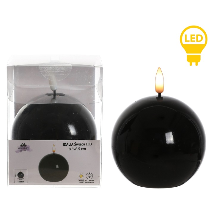 Lumanare LED Mondex Idalia, efect flacara realista, 9x11cm