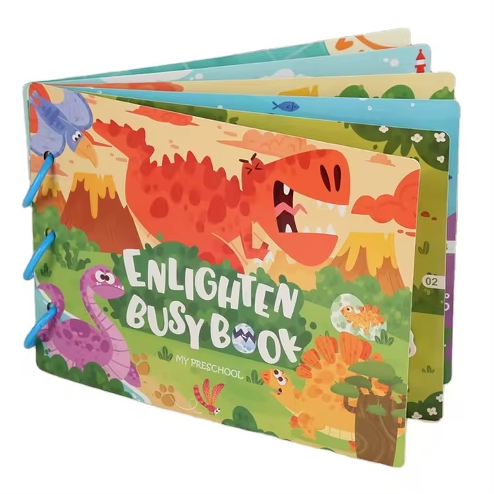 Set Carte educativa, Charmorah, 3 ani+, cu stickere, Busy Book, model cu Ferma, 10 pagini, Multicolor