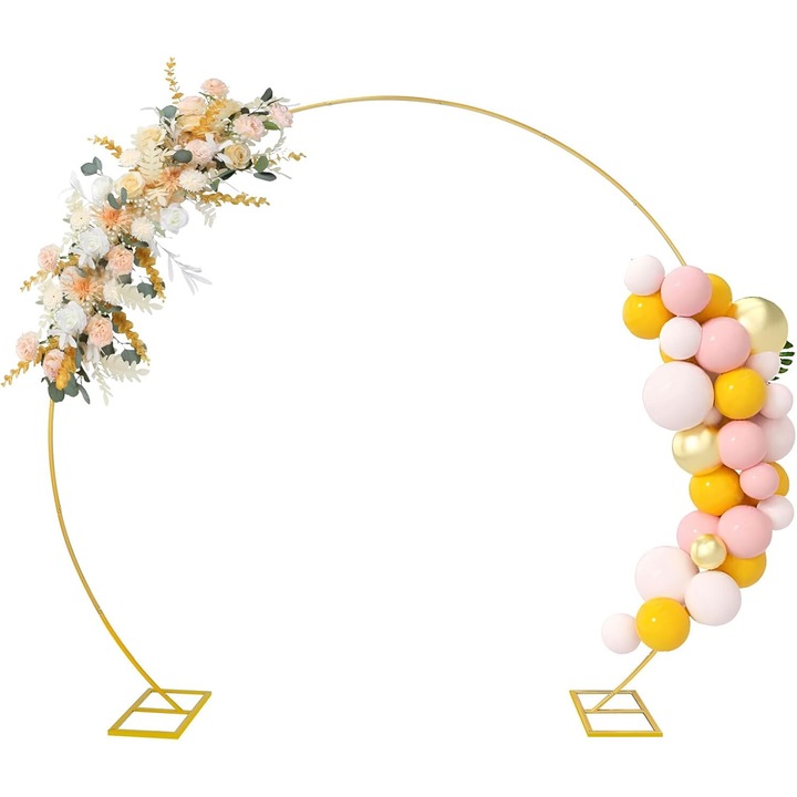 Arcada pentru Baloane, Katepote, Suport Metalic cu Baza Patrata, pentru Nunta, zi de Nastere, Fundal Foto, Accesorii Petreceri, Decoratiuni, 2.5 m x 2.7 m