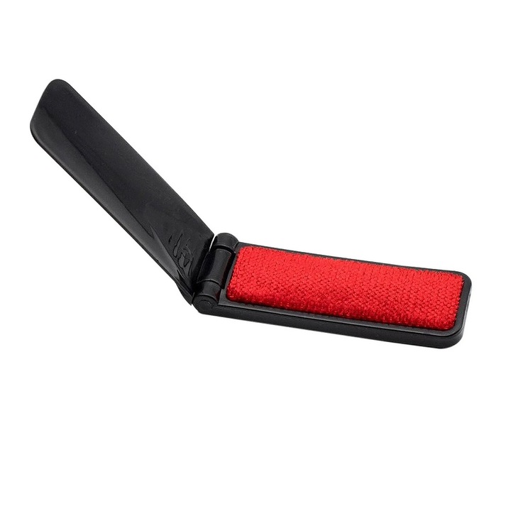 Perie pentru indepartat scame si par, pliabila si portabila, pentru calatorii sau masina, ideala pentru indepartarea parului de animale, scamelor si pufului de pe haine si tesaturi, 18 x 3.5 cm