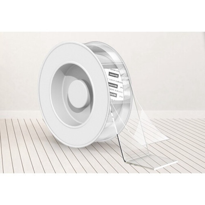 Banda dublu adeziva siliconica transparenta, rezistenta la apa, 1mm grosime, 3mx2cm