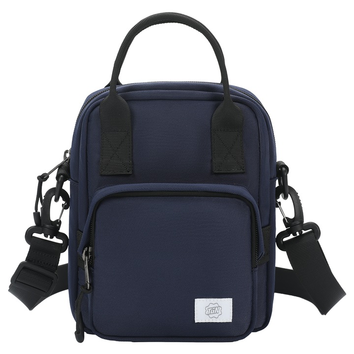 Geanta de umar, de piept sau de mana, sport casual, impermeabila, Tigernu, 16.5x7x20 cm, Albastra