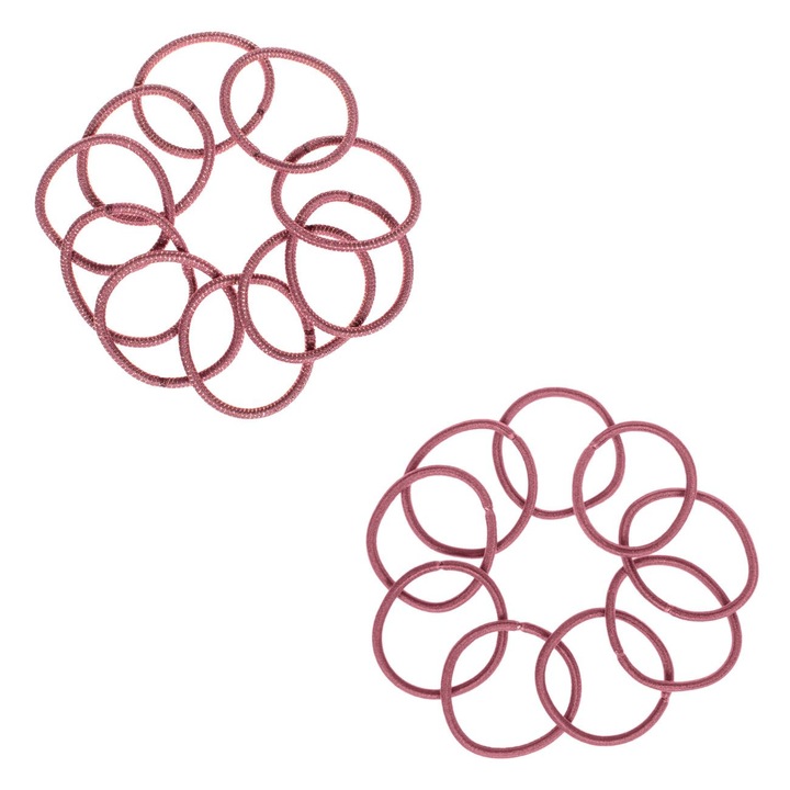 Set 20 elastice de par Shopiens® pentru femei, de culoare purpurie cu lurex auriu