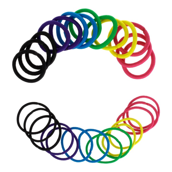 Elastice Par Colorate Subtiri & Groase pentru Copii - 28buc