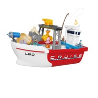 Set jucarie de baie 3 in 1, barca cu activitati, multicolor, 46x23.5x27cm, +3 ani