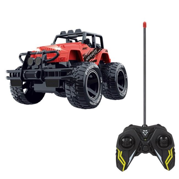 Vehicul de teren cu telecomanda Antbro® masina off road la scala 1:18/27MHz cu functii complete si lumini, rosie