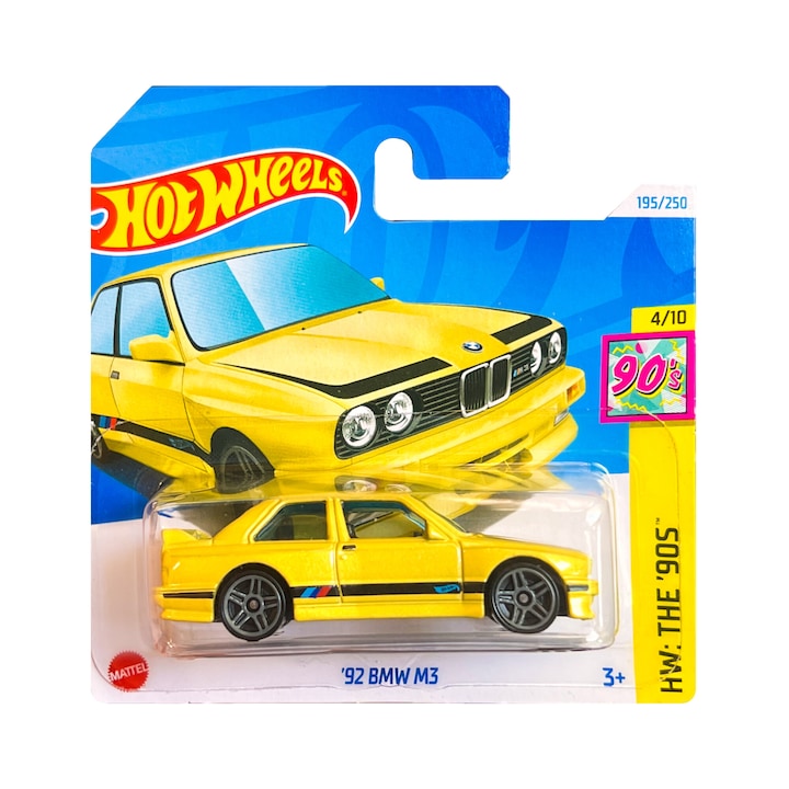 Hot Wheels Metallic Car '92 BMW M3, жълт, 1:64