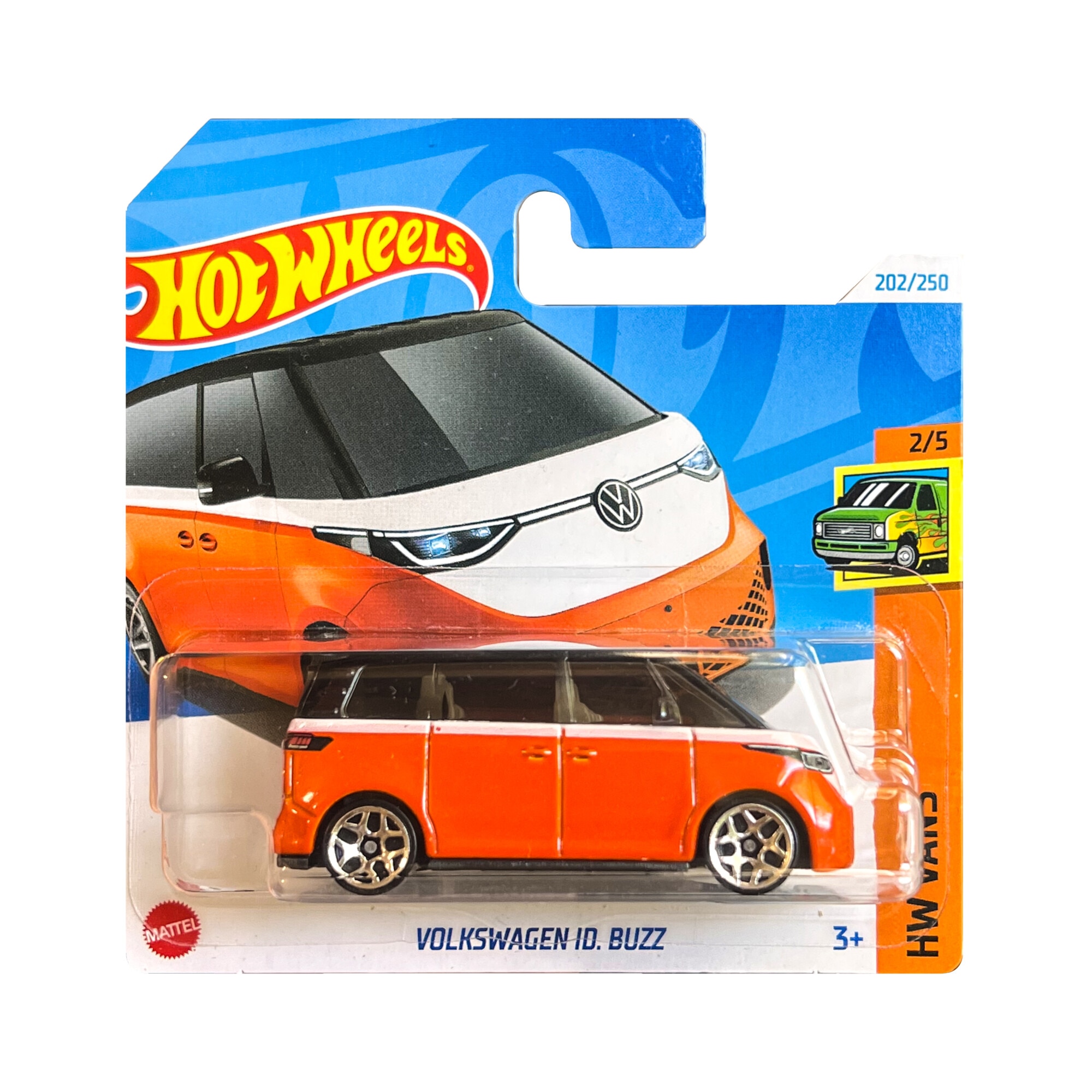 Masinuta Metalica Hot Wheels Volkswagen ID Buzz, 1:64, Portocaliu