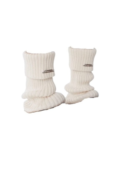 Дамски гети с волани, топли, универсален размер, бял цвят The Casius