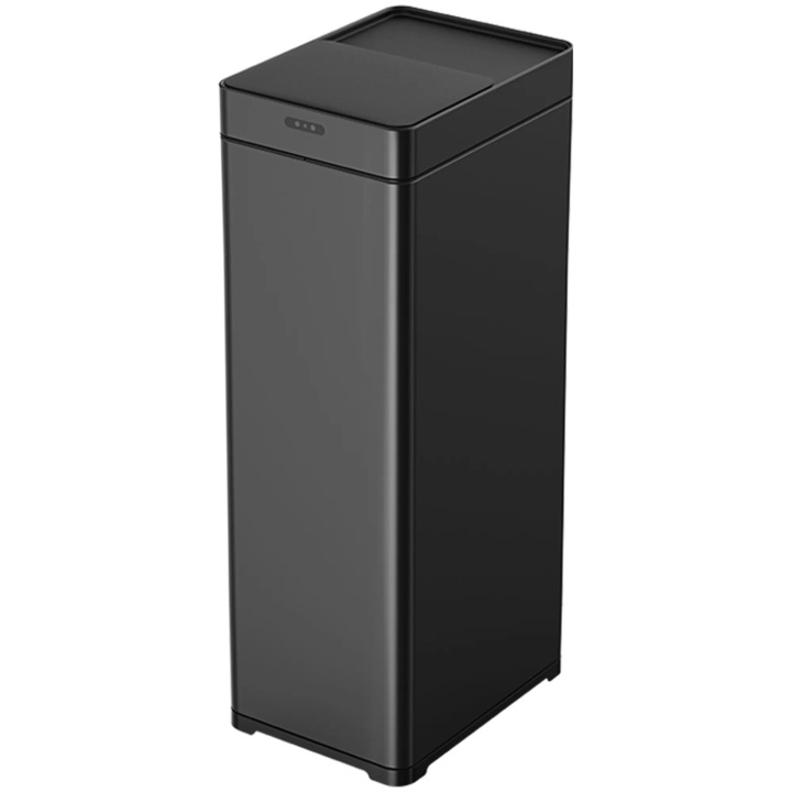 Кошче за боклук Black Gadgetry с автоматичен сензор, капацитет 50 л, с плъзгащ се капак против миризми, генератор на отрицателни йони за пречистване на въздуха и тихо отваряне/затваряне