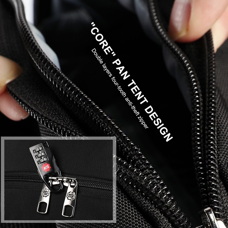 Rucsac laptop 17" smart casual, impermeabil, cu port USB si buzunar antifurt, Tigernu, 48x32x18 cm, Negru