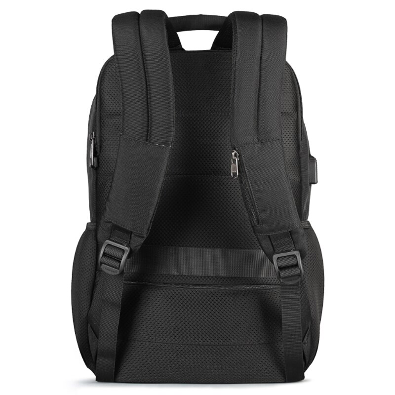 Rucsac laptop 17" smart casual, impermeabil, cu port USB si buzunar antifurt, Tigernu, 48x32x18 cm, Negru