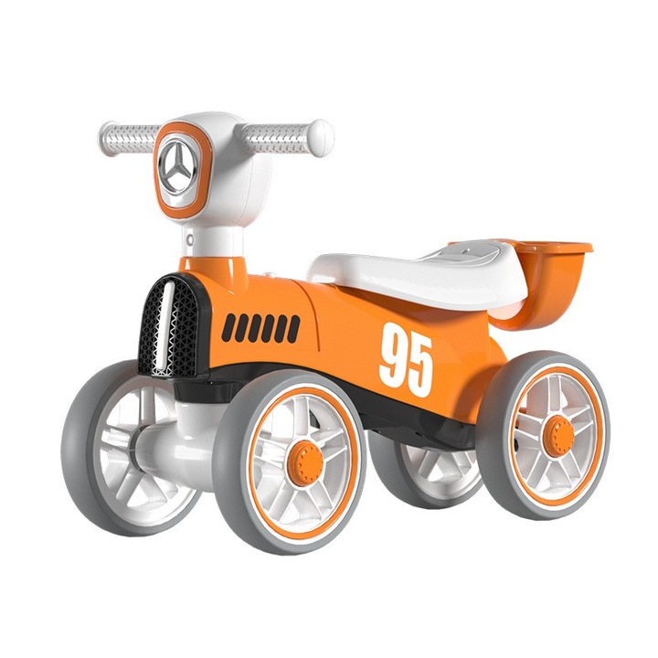 Bicicleta fara pedale cu lumini si muzica, 4 roti, varsta 1-3 ani