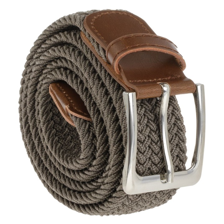 Curea elastica pentru barbati Shopiens® cu model impletit si catarama metalica, 110