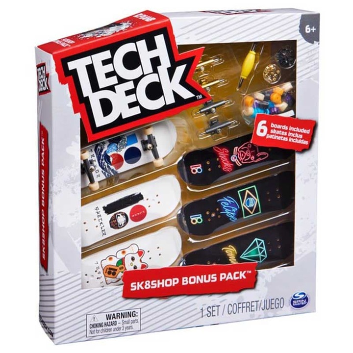 Tech Deck Sk8shop Bonus Pack 6 db összeszerelhető gördeszkával PlanB (154207)