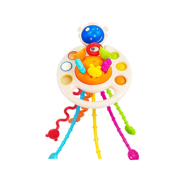 Jucarie interactiva bebelusi, cauciuc moale, dezvoltare tactila, 3 luni+, multicolor