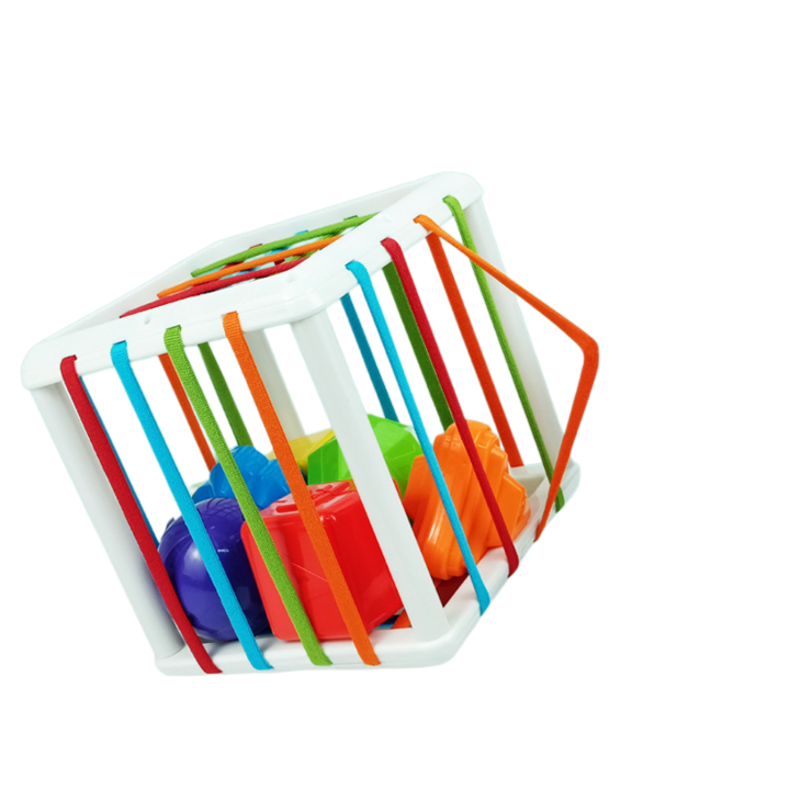 Интерактивна играчка Монтесори, фина моторика, многоцветна, 14.5x14.5x14.5cm