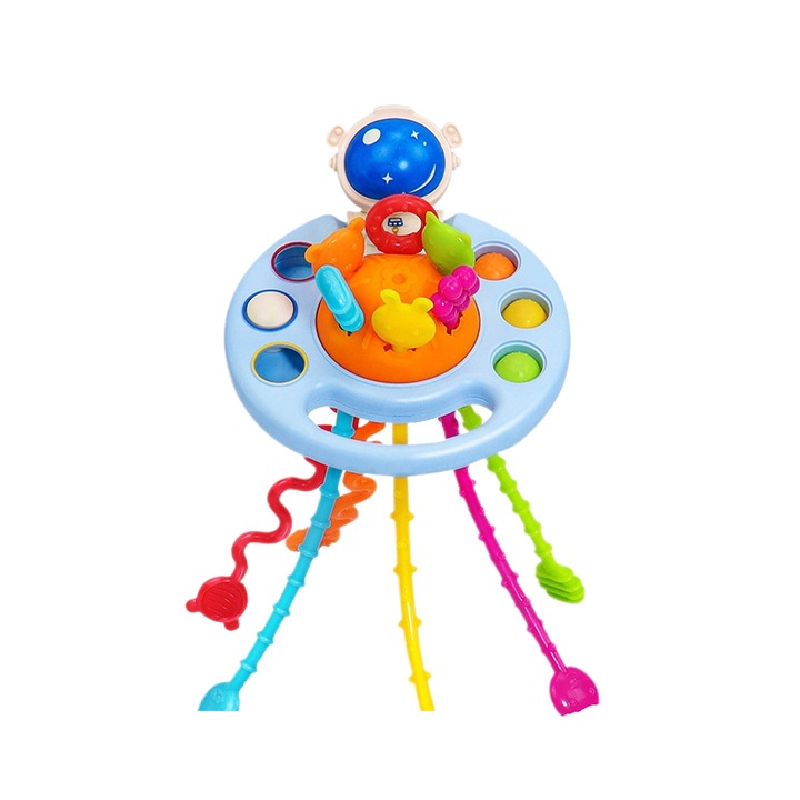 Интерактивна бебешка играчка, Астронавт, множество текстури, 3 месеца+, многоцветна
