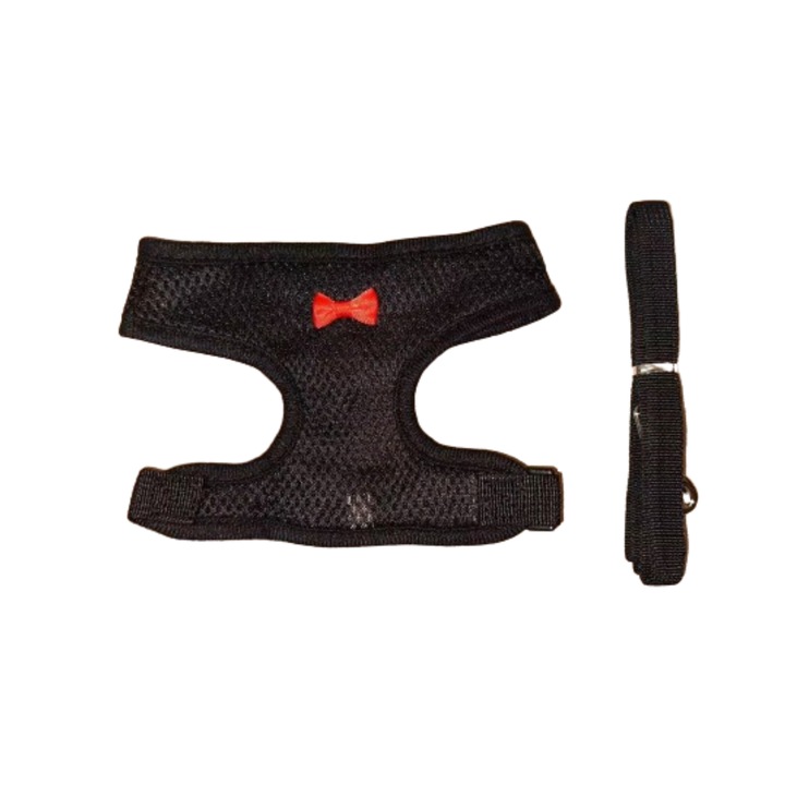 Set ham pentru animale de companie, plasa respirabila, negru, XS