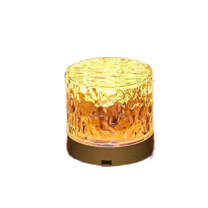 Амбиентна нощна лампа, динамична, с ефект пламък/вълна, LED, 3 нюанса на бялото, 9.5x8.5cm