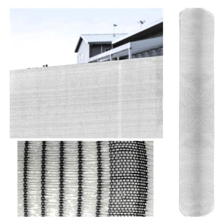 Plasa umbrire alba 50%, densitate 50gr/mp, 3m inaltime x 50m lungime