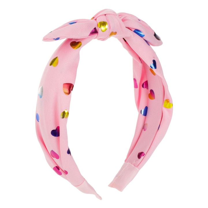 Coronita Par Lata cu Funda Roz Inimi Colorate din Folie pentru Copii