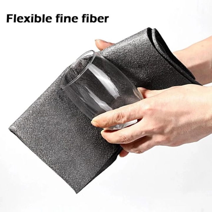 Set 5 Lavete magice pentru curatare fara urme, zgarieturi sau scame, multifunctionala, pentru geamuri, bucatarie, baie, masina, material microfibra, 30X30 cm, culoare gri