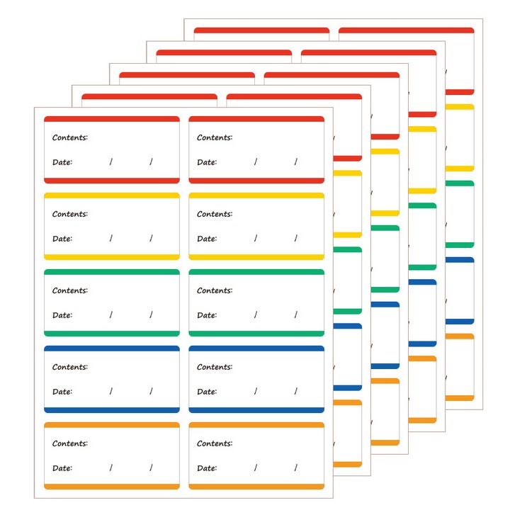 50 darabos élelmiszer-dátumcímke készlet, PVC