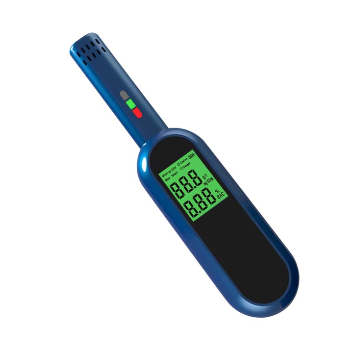 Tester de alcool, fara contact, din respiratie, igienic, cu baterie reincarcabila, ecran LCD, detector de tip japonez, analizor de alcool, Dare4U, culoare, etilotest cu precizie si sensibilitate ridicata, professional, USB