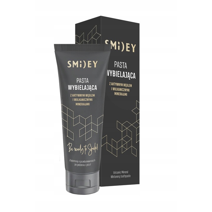Pasta De Dinti, Smiley,, Carbune Activ, Minerale Vulcanice, Protectie Impotriva Cariilor, Negru