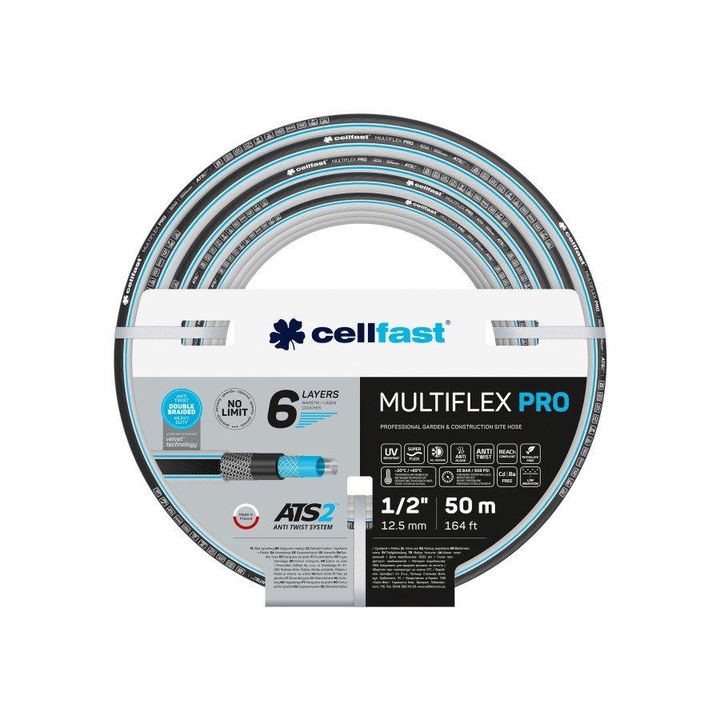 Маркуч без усукване CELLFAST Multiflex pro, 6 слоя 1/2" 50 m