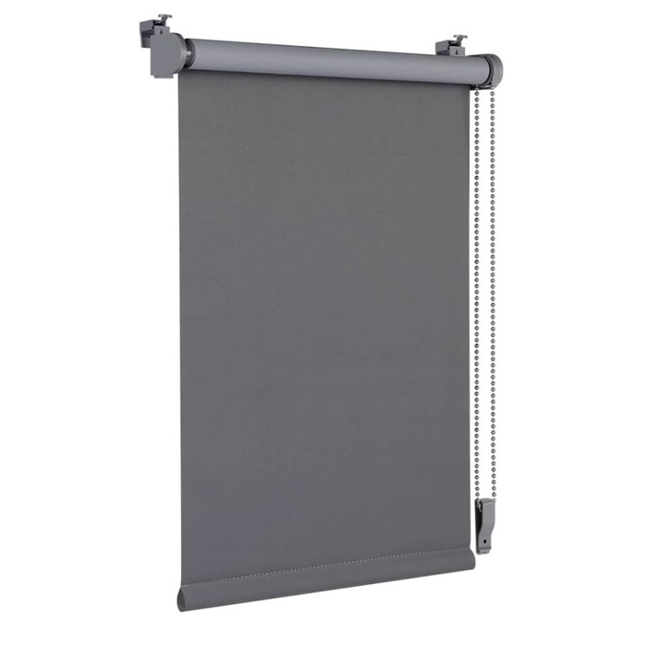 Jaluzea OBdeco, opaca, termoizolanta, cu rulou, 70x210cm gri, protectie solara, montare prin cleme pentru feronerie, gri
