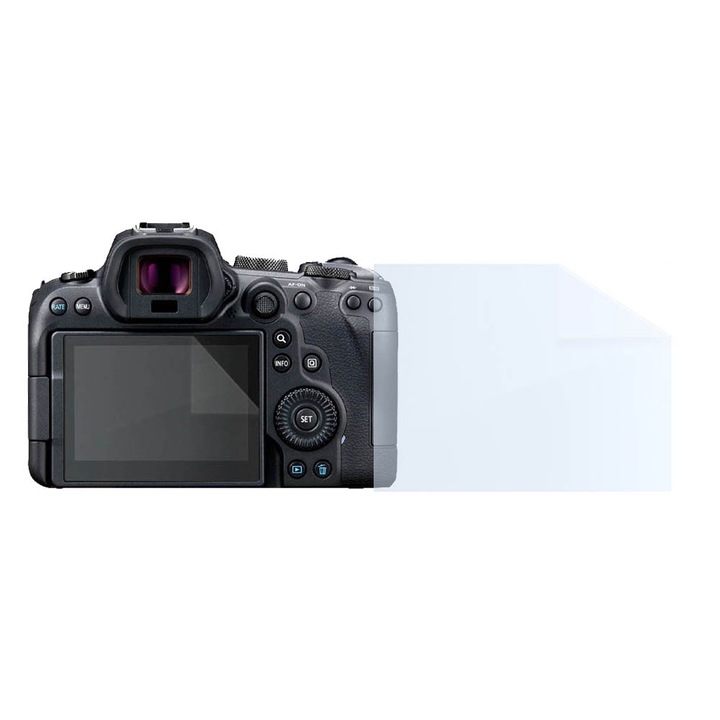 Fóliakészlet Canon EOS R6-hoz, FONIX LENS DEFENSE, 1 szilikonfólia képernyőhöz, ütésálló, karcmentes, regenerálható, tartós, időjárásálló, átlátszó