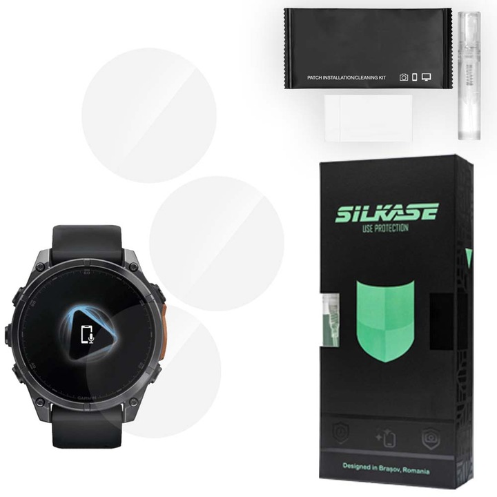 3 db SILKASE fólia készlet Garmin Fenix 8-hoz, 42 mm, szilikon, megújuló, teljes kijelző