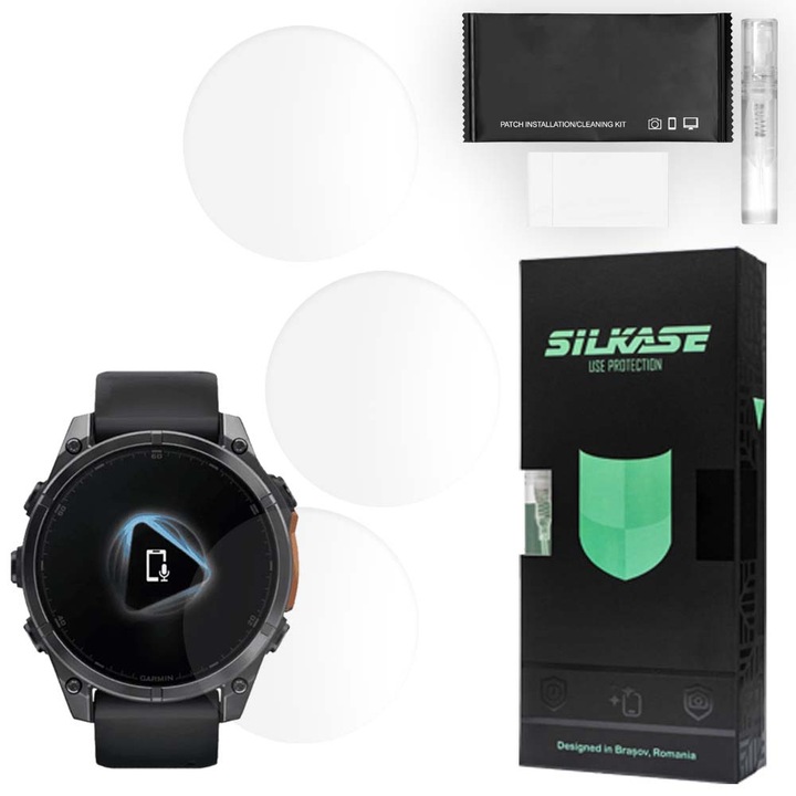 3 db SILKASE matt fólia szett Garmin Fenix 8-hoz, 42 mm, szilikon, megújuló, teljes kijelző