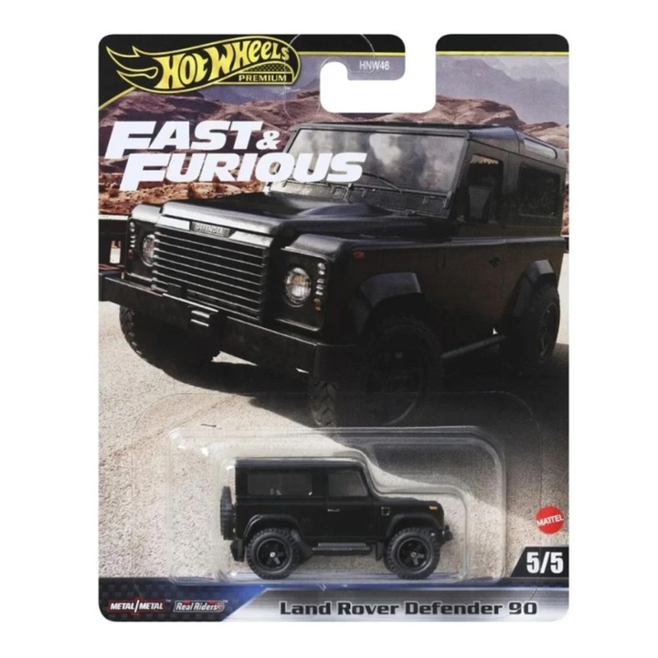 Метална кола Hot Wheels Premium 2024, Бързи и яростни Land Rover Defender 90, 1:64, Черен