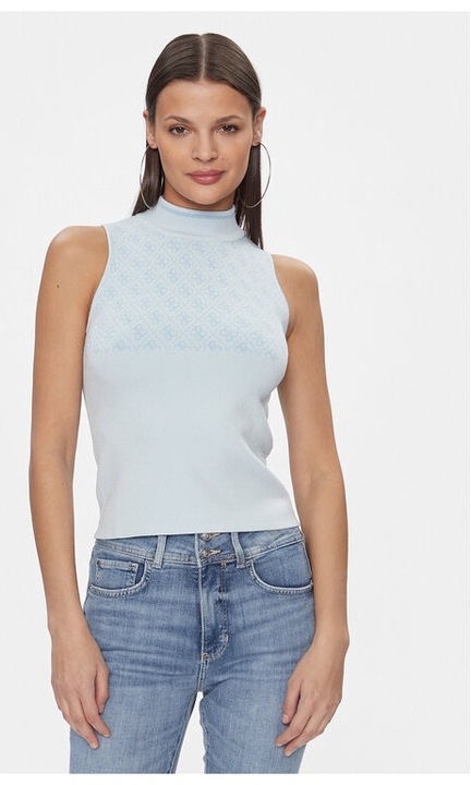 Pulover dama, Guess, 396336, Albastru celest, Viscoza, XS INTL