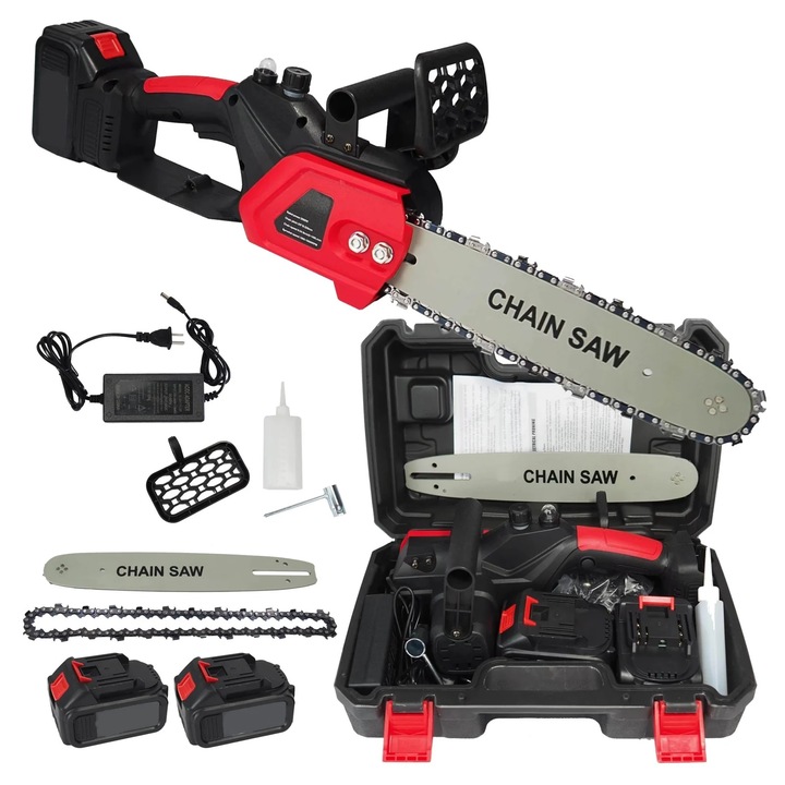 Drujba cu acumulator, HD 215, 2 baterii 21 V Li-ion, 5 AH, 1100 W, lungime sina 12 inch