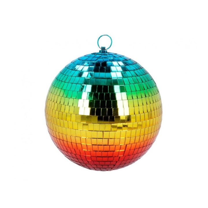 Диско топка Rainbow, диаметър 20 см, украса за парти