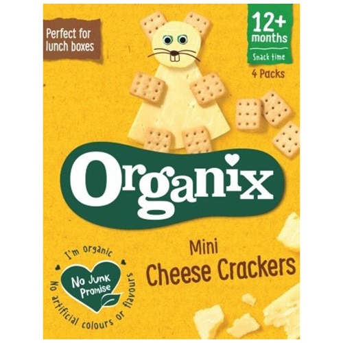 Mini Crackers Bio Organix cu Cascaval, 4x20 g, de la 12 luni