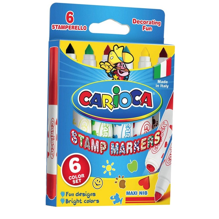 6 darabos bélyegző filctoll szett