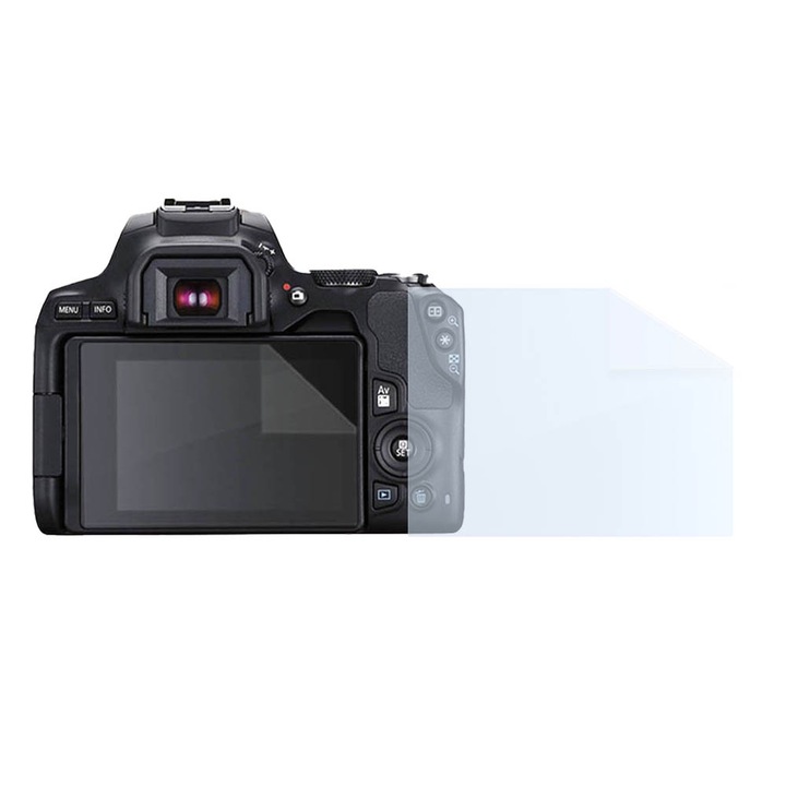 Fóliakészlet Canon EOS 200D-hez, FONIX LENS DEFENSE, 1 szilikonfólia képernyőhöz, ütésálló, karcolásgátló, regenerálható, tartós, időjárásálló, átlátszó