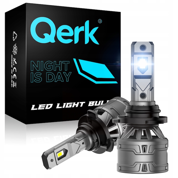 LED крушки, HB3, QERK E4, ретрофит, 120W, 6000K, CANBUS, режещи, мощни, 9005, 2 бр