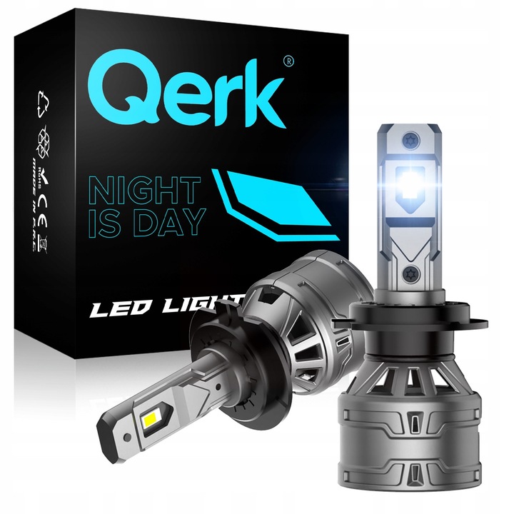 LED izzók, H7, QERK E4, utólagos, 120W, 6000K, CANBUS, vágó, erős, 2 db